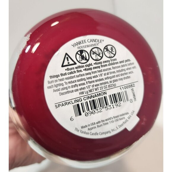 Yankee Candle Sparkling Cinnamon Glass Jar 22 OZ Candle - Picture 10 of 13